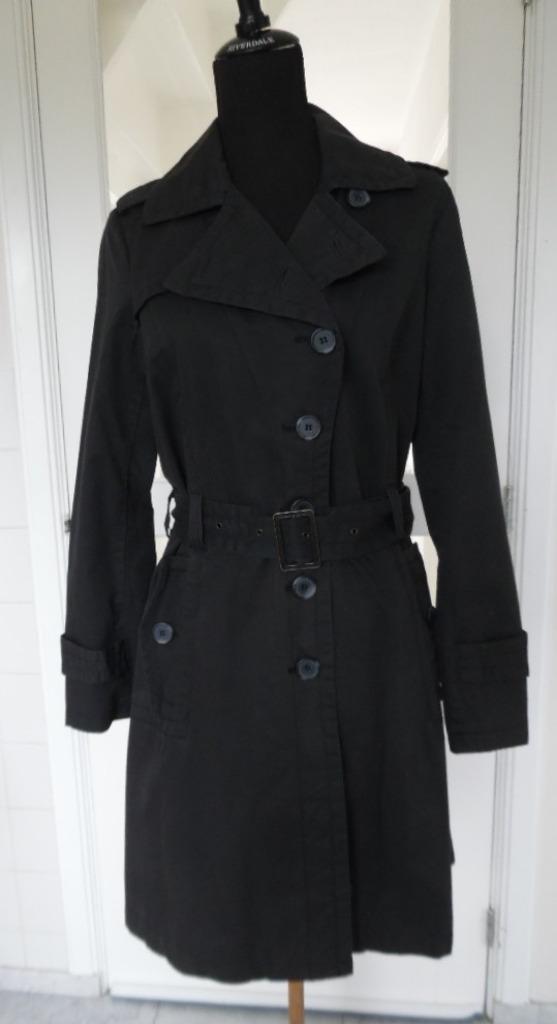 Easy Comfort zwarte trenchcoat maat 38, Kleding | Dames, Jassen | Zomer, Zo goed als nieuw, Maat 38/40 (M), Zwart, Ophalen of Verzenden