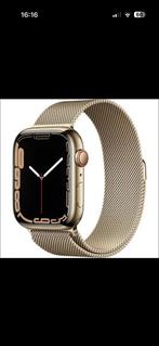 Apple Watch Series 7 (GPS + Cellular) - 45mm Goud RVS, Sieraden, Tassen en Uiterlijk, Smartwatches, Ophalen, Afstand, Geel, IOS