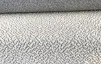 Kvadrat Vale 112; roomwit+zwart; meubelstof met 3D patroon, Wol, 120 cm of meer, Wit, Nieuw