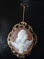 Antieke Camee Broche met Adelaar 72x61mm, Antiek en Kunst, Antiek | Bestek, Ophalen of Verzenden