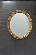 Antieke ovale houten spiegel, Antiek en Kunst, Antiek | Spiegels, Ophalen, Ovaal, Minder dan 50 cm