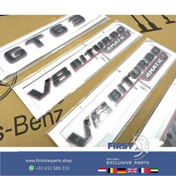 W290 W190 GT63 KLASSE GT 4 DOOR AMG LOGO SET ZWART ROOD 2023 beschikbaar voor biedingen