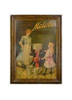 Groot blikken reclamebord Mélotte Ontromer - 1900 / 1920s, Verzamelen, Ophalen of Verzenden, Gebruikt, Reclamebord