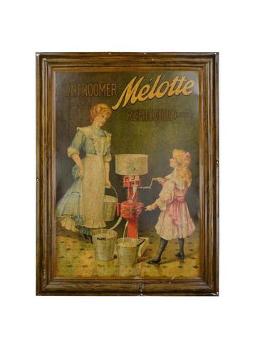 Groot blikken reclamebord Mélotte Ontromer - 1900 / 1920s beschikbaar voor biedingen