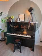 Mooie zwarte ouderwetse piano te koop - Hermann Garn, Muziek en Instrumenten, Ophalen, Gebruikt, Zwart, Piano