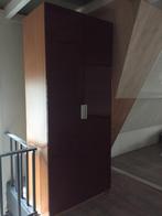 Kast, hoog, hoogglans, donker rood, Ophalen, Met plank(en), Strak, 200 cm of meer