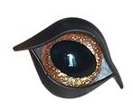 Oogjes hobbyhorse bruin/blauw ovale pupil 24 mm + oogleden, Ophalen of Verzenden, Nieuw