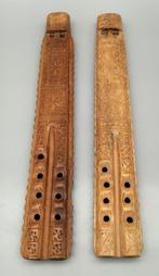 2 vintage Dvojnice of Dvojanka dubbel fluiten - jaren 1960, Ophalen of Verzenden, Gebruikt, Overige typen
