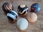 lot 6 decoratieve tafel tapijt-ballen natuursteen hoorn hout, Ophalen of Verzenden, Gebruikt