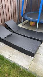 2 ligbedden, Tuin en Terras, Ligbedden, Ophalen, Zo goed als nieuw, Aluminium