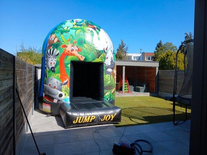 SPRINGKASTEEL MET BLOWER, Kinderen en Baby's, Speelgoed | Buiten | Springkussens, Gebruikt, Ophalen