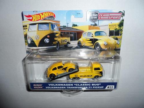 Hot Wheels Team Transport 22 - VW Classic Bug & VW T1 Pickup, Hobby en Vrije tijd, Modelauto's | Overige schalen, Nieuw, Auto