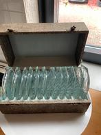 Vintage Doosje met glazen onderzetters, Ophalen of Verzenden, Zo goed als nieuw, Glas of Kopje