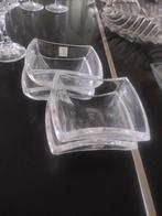 4 kristallen schaaltjes JC Durand met 2 glazen onderborden, Ophalen of Verzenden