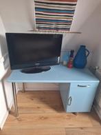 Blauw Bureau met Opbergruimte 130x70x74cm, Ophalen, Gebruikt, Bureau