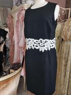 zwarte jurk met creme geborduurde tailleband Amania Mo, Zwart, Nieuw, Ophalen of Verzenden, Amania Mo