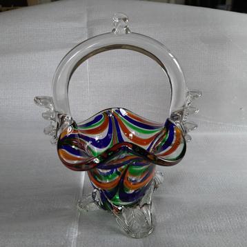 Vaasje / mandje met handvat - Murano glas beschikbaar voor biedingen