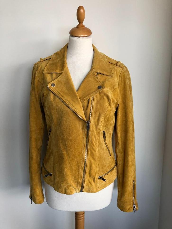 NIEUWE suéde jas ONLY, maat 36/38, Kleding | Dames, Jassen | Zomer, Nieuw, Maat 36 (S), Geel, Verzenden