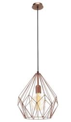 Hanglamp Carlton koper dia. 31cm met Philips lamp dia.12cm !, Ophalen, Nieuw, Metaal, Minder dan 50 cm
