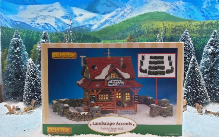 Lemax: Cplonial stone wall voor in uw kerstdorp., Diversen, Kerst, Zo goed als nieuw, Ophalen of Verzenden