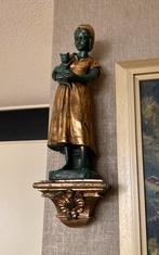 Groot beeld meisje met poes van de Gebroeders Paridon., Antiek en Kunst, Kunst | Beelden en Houtsnijwerken, Ophalen of Verzenden