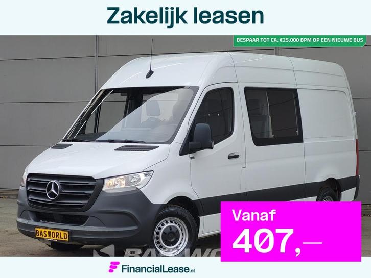 Mercedes Sprinter 314 CDI Dubbel Cabine Automaat L2H2 Airco, Auto's, Bestelauto's, Bedrijf, Lease, Financial lease, Airconditioning