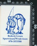 Sticker: Rederij Groen Sportvissen Wrakvissen, Ophalen of Verzenden, Zo goed als nieuw, Bedrijf of Vereniging