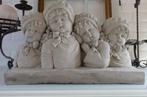 SALE Betonnen beeld met 4 nostalgische meisjes / kinderen, Antiek en Kunst, Ophalen