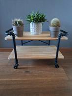 🌸 VERRIJDBARE TROLLY PLANTENKAR DECORATIE KARRETJE TAFELTJE, Ophalen, Zo goed als nieuw, Rechthoekig, Hout