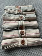 Set van 6 linnen Placemats met Servetringen, Ophalen of Verzenden, Zo goed als nieuw, Beige, Placemat