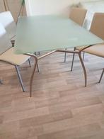 Eetkamer tafel met stoelen, Huis en Inrichting, Tafels | Eettafels, Ophalen, Gebruikt, 50 tot 100 cm, Glas