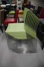 10 sterke groene eetkamerstoelen project stapelbaar kantoor, Huis en Inrichting, Vijf, Zes of meer stoelen, Metaal, Zo goed als nieuw