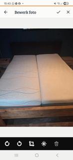 Steigerhout twee persoons bed, Huis en Inrichting, Ophalen of Verzenden, Zo goed als nieuw, Tweepersoons