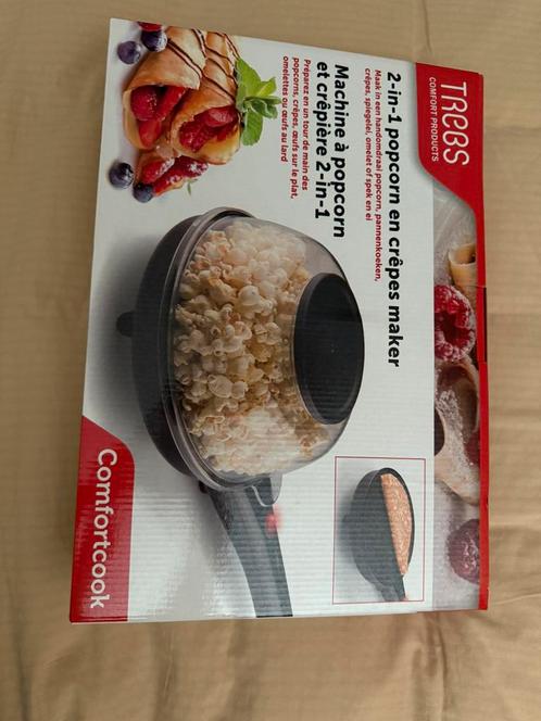 Nieuwe Trebs popcornmaker & pannenkoekmaker nieuw, Huis en Inrichting, Keuken | Keukenbenodigdheden, Nieuw, Ophalen of Verzenden
