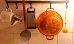 Vintage oranje emaille vergiet, Ophalen of Verzenden