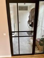 Zwarte houten deur (staal look), Doe-het-zelf en Verbouw, Deuren en Horren, Ophalen, 80 tot 100 cm, Binnendeur, Zo goed als nieuw