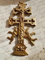 Antiek koperen / bronzen CARAVACA kruis / 1802 CRUCIFIX, Ophalen of Verzenden