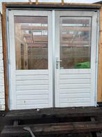 2x hardhouten dubbele deur, Doe-het-zelf en Verbouw, Ophalen, Zo goed als nieuw, Hout, Deurkozijn