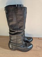 Sch69 - Zwarte leren laarzen vor brede kuiten maat 39 (1), Kleding | Dames, Schoenen, Ophalen of Verzenden, Zo goed als nieuw