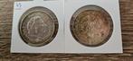 Zilveren rijksdaalders Juliana met klop rozet 1960 en 1966, Koningin Juliana, Setje, Zilver, Ophalen of Verzenden