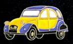 Citroën 2 CV paars geel, Nieuw, Transport, Speldje of Pin, Verzenden