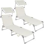 2 ligbedden met zonnedak - strandstoelen - inklapbaar, Tuin en Terras, Nieuw, Ophalen of Verzenden, Aluminium, Verstelbaar