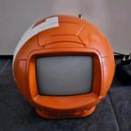 Vintage B&W portable voetbaltelevisie TV oranje, Ophalen of Verzenden, Zo goed als nieuw
