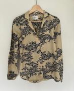 Second Female blouse maat S 100% bio katoen beige/zwart, Ophalen of Verzenden, Zo goed als nieuw, Beige