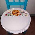 Pizza borden met leuke opdruk 4 stuks, Huis en Inrichting, Keuken | Servies, Ophalen, Gebruikt, Bord(en), Overige stijlen
