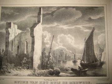 33 / Merwede Ruïne van het Huis  Litho  1846 beschikbaar voor biedingen