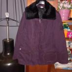 Paars winter jack jas van ribstof met een nepbontkraag 46, Paars, Maat 46/48 (XL) of groter, Ophalen of Verzenden, Zo goed als nieuw