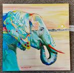 Acryl Schilderij Olifant - 50x50 cm, Antiek en Kunst, Ophalen