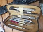 Gereedschap in leren etui.., Antiek en Kunst, Antiek | Gereedschap en Instrumenten, Ophalen of Verzenden