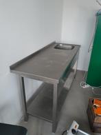Rvs werktafel met spoelbak, Zakelijke goederen, Horeca | Keukenapparatuur, Ophalen, Nieuw zonder verpakking, RVS Meubilair